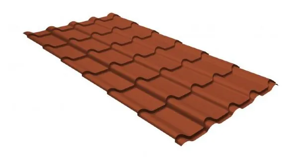 Металлочерепица камея GL 0,5 GreenCoat Pural RR 750 кирпично-красный (RAL 8004 терракота) купить в Усть-Куте