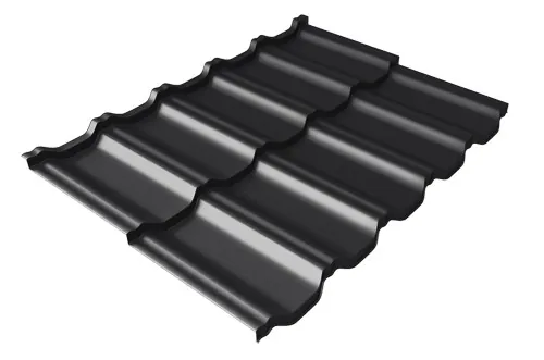 Металлочерепица модульная Квинта Uno Grand Line c 3D резом 0,5 Satin Мatt RAL 9005 черный купить в Усть-Куте