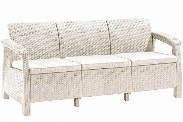 Трёхместный диван  Yalta Sofa 3 Seat белый купить в Усть-Куте