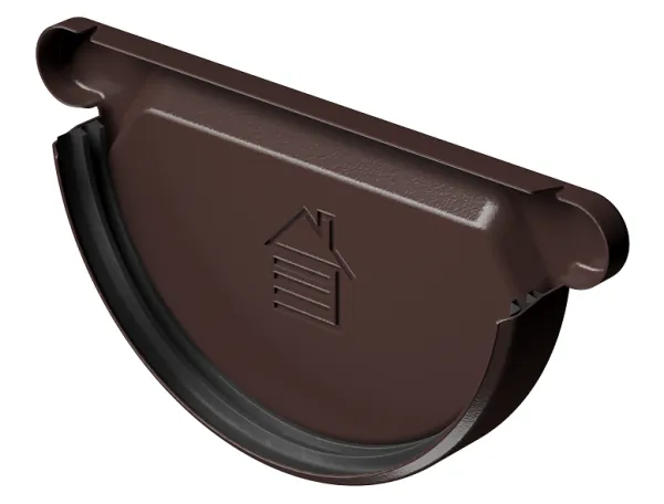 Заглушка желоба D125 Döcke STAL PREMIUM Шоколад, (RAL 8019) купить в Усть-Куте