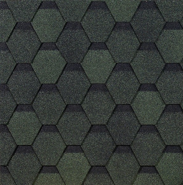 Гибкая черепица EURASIA Docke, Коллекция ШЕСТИГРАННИК Зелёный купить в Усть-Куте