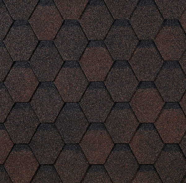 Гибкая черепица EURASIA Docke, Коллекция ШЕСТИГРАННИК Коричневый купить в Усть-Куте