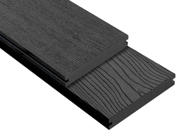 Террасная доска ДПК Outdoor 3D полнотелая STORM/OCEAN BLACK черная купить в Усть-Куте