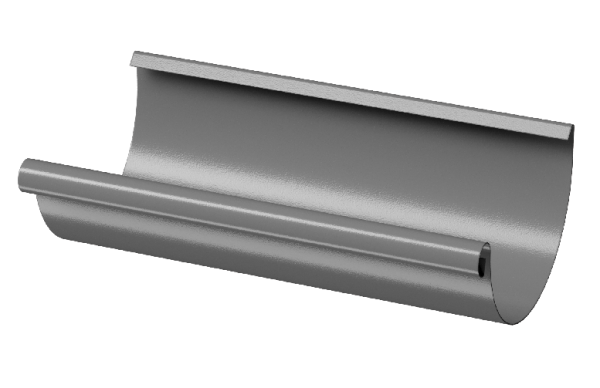 Желоб полукруглый D125 3 м Döcke STAL PREMIUM Графит, (RAL 7024) купить в Усть-Куте
