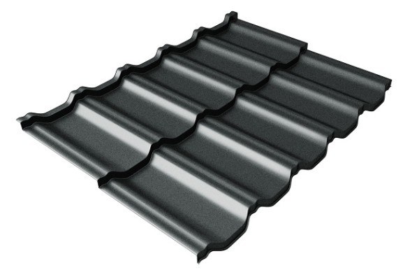 Металлочерепица модульная Квинта Uno Grand Line c 3D резом 0,5 GreenСoat Pural Matt RR2Н3 (RAL 7016 антрацитово-серый) купить в Усть-Куте