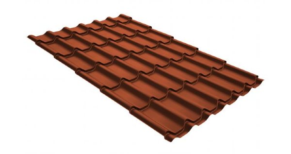 Металлочерепица классик GL 0,5 GreenCoat Pural RR 750 кирпично-красный (RAL 8004 терракота) купить в Усть-Куте