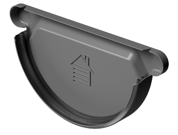 Заглушка желоба D125 Döcke STAL PREMIUM Графит, (RAL 7024) купить в Усть-Куте
