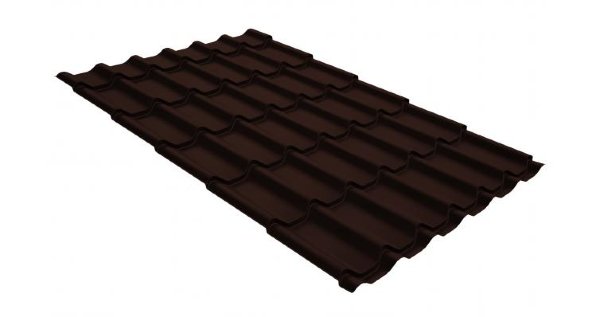 Металлочерепица классик GL 0,5 GreenCoat Pural RR 887 шоколадно-коричневый (RAL 8017 шоколад) купить в Усть-Куте