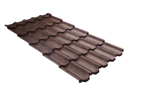 Металлочерепица квинта плюс с  3D резом 0,45 Safari Twincolor Brown купить в Усть-Куте