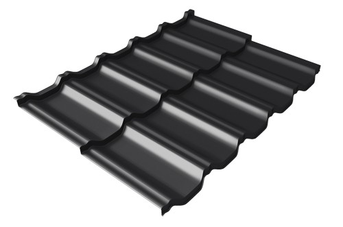 Металлочерепица модульная Квинта Uno Grand Line c 3D резом 0,5 Quarzit lite RAL 9005 черный купить в Усть-Куте