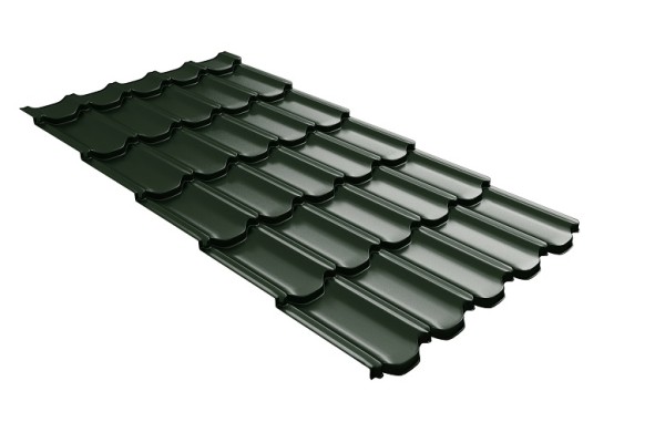 Металлочерепица квинта плюс с 3D резом 0,5 GreenСoat Pural RR 11 темно-зеленый (RAL 6020 хромовая зелень) купить в Усть-Куте