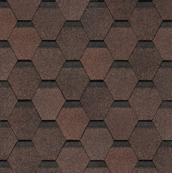 Гибкая черепица Docke, коллекция Шестигранник Коричневый купить в Усть-Куте