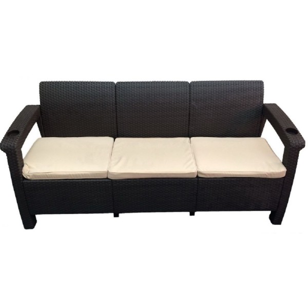 Трёхместный диван  Yalta Sofa 3 Seat венге купить в Усть-Куте