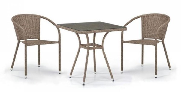 Комплект плетеной мебели AFINA из иск. ротанга T282BNT/Y137C-W56 Light Brown 2Pcs купить в Усть-Куте