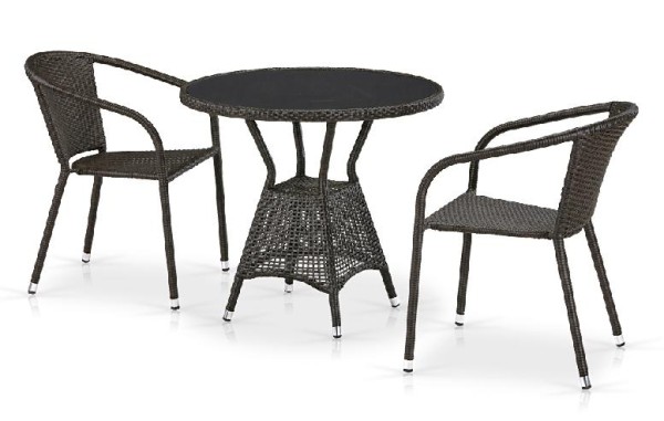Комплект плетеной мебели AFINA из иск. ротанга T707ANS/Y137C-W53 Brown 2Pcs купить в Усть-Куте