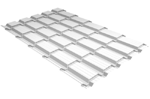 Металлочерепица GL квадро профи 0,5 Satin RAL 9003 сигнальный белый купить в Усть-Куте