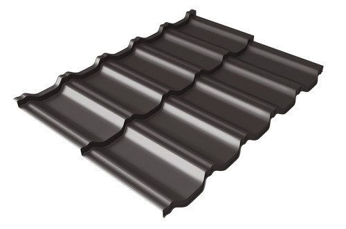 Металлочерепица модульная Квинта Uno Grand Line c 3D резом 0,5 Satin Мatt RR 32 темно-коричневый купить в Усть-Куте