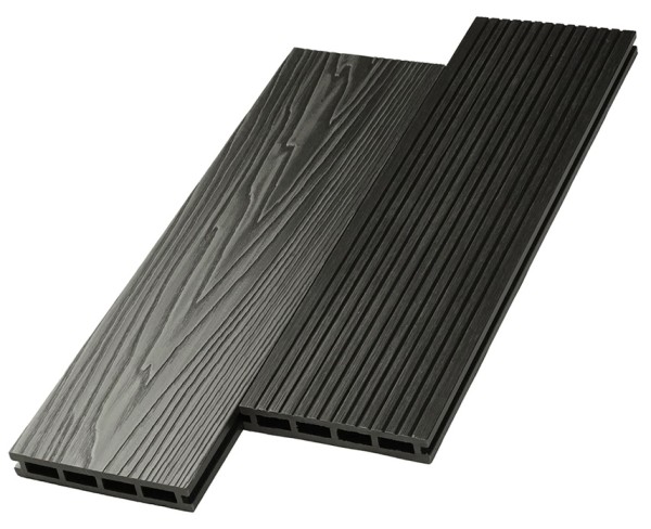 Террасная доска ДПК NanoWood двусторонняя New 3D тиснение + вельвет Графит купить в Усть-Куте