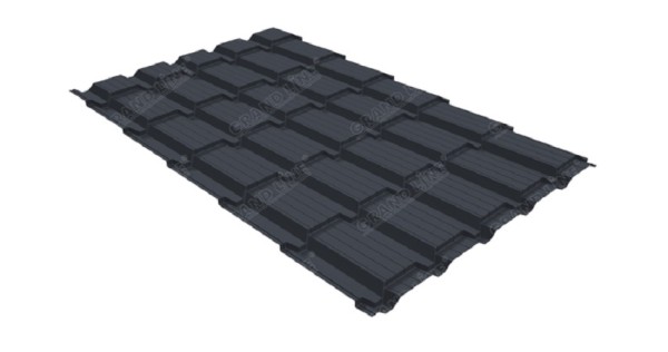 Металлочерепица GL квадро профи 0,5 Satin RAL 7024 мокрый асфальт купить в Усть-Куте