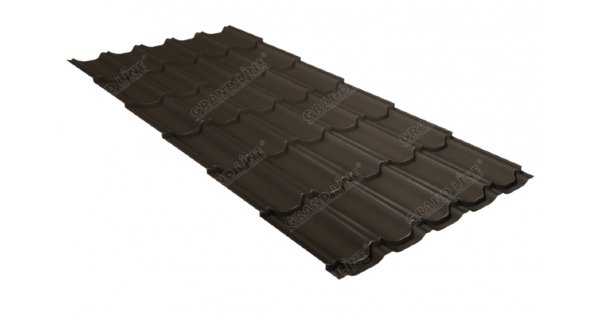Металлочерепица квинта плюс 0,5 GreenCoat Pural Matt RR 32 темно-коричневый (RAL 8019 серо-коричневый) купить в Усть-Куте
