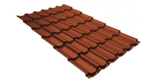 Металлочерепица квинта плюс 0,5 GreenCoat Pural RR 750 кирпично-красный (RAL 8004 терракота) купить в Усть-Куте